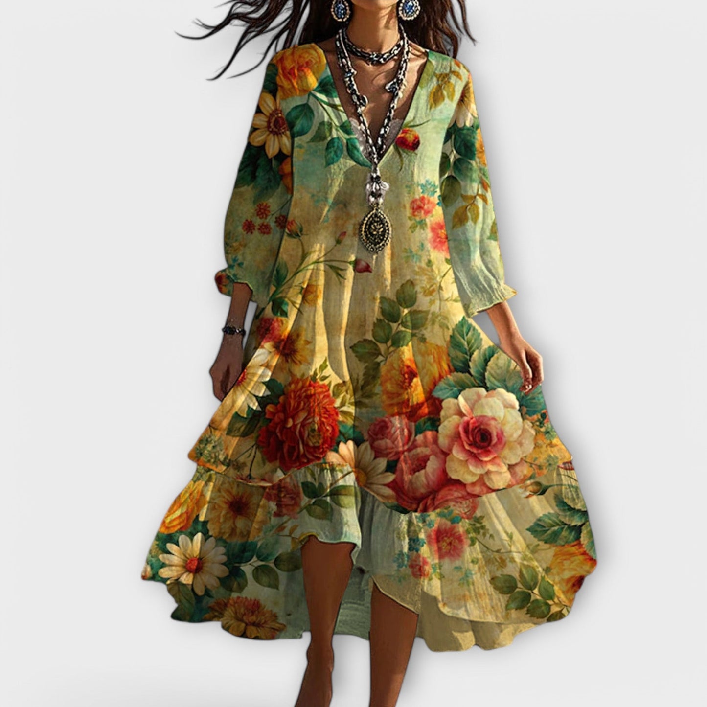 Zarina - Boheemse stijl bloemenjurk