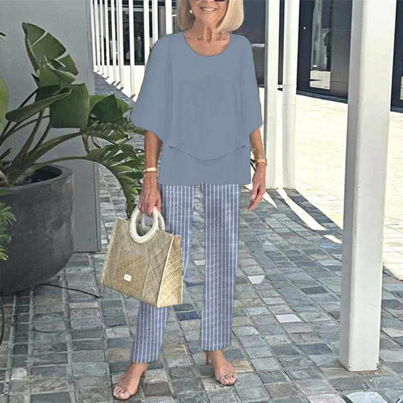 Benita - Luchtige damesbroek met botanische print