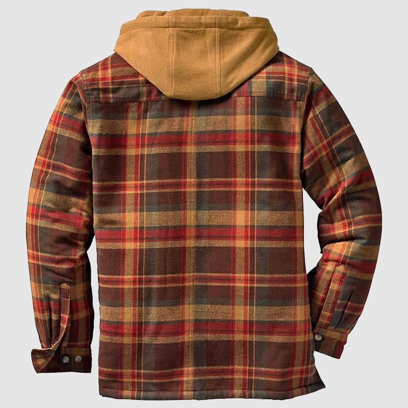 Heraldo - Geruit casual jack met capuchon voor heren
