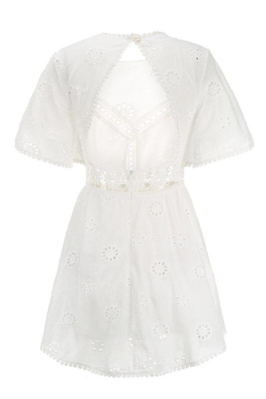 Noor | Ibiza boho stijl jurk kort wit