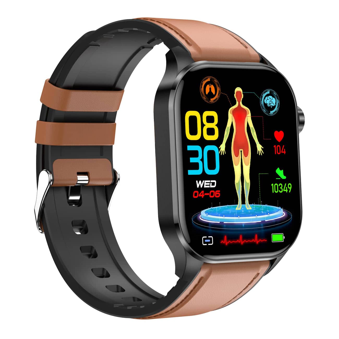 Smartwatch met EKG, Bloeddrukmeting en Gezondheidstracking – Compatibel met iOS en Android