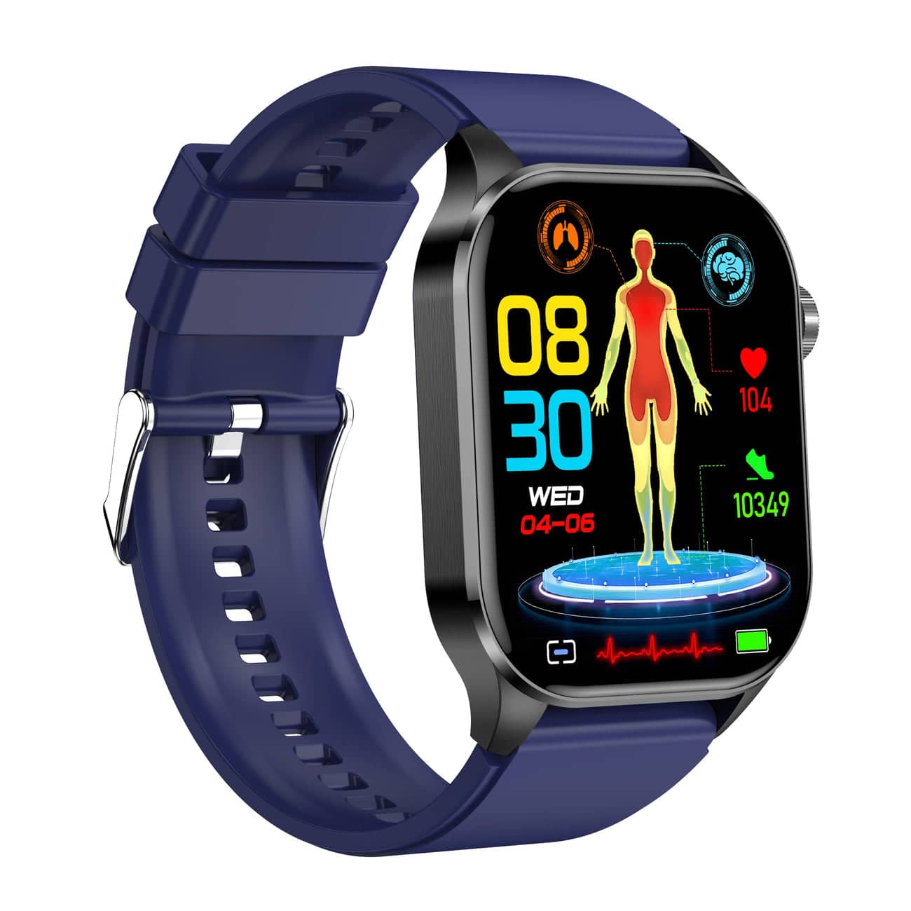 Smartwatch met EKG, Bloeddrukmeting en Gezondheidstracking – Compatibel met iOS en Android