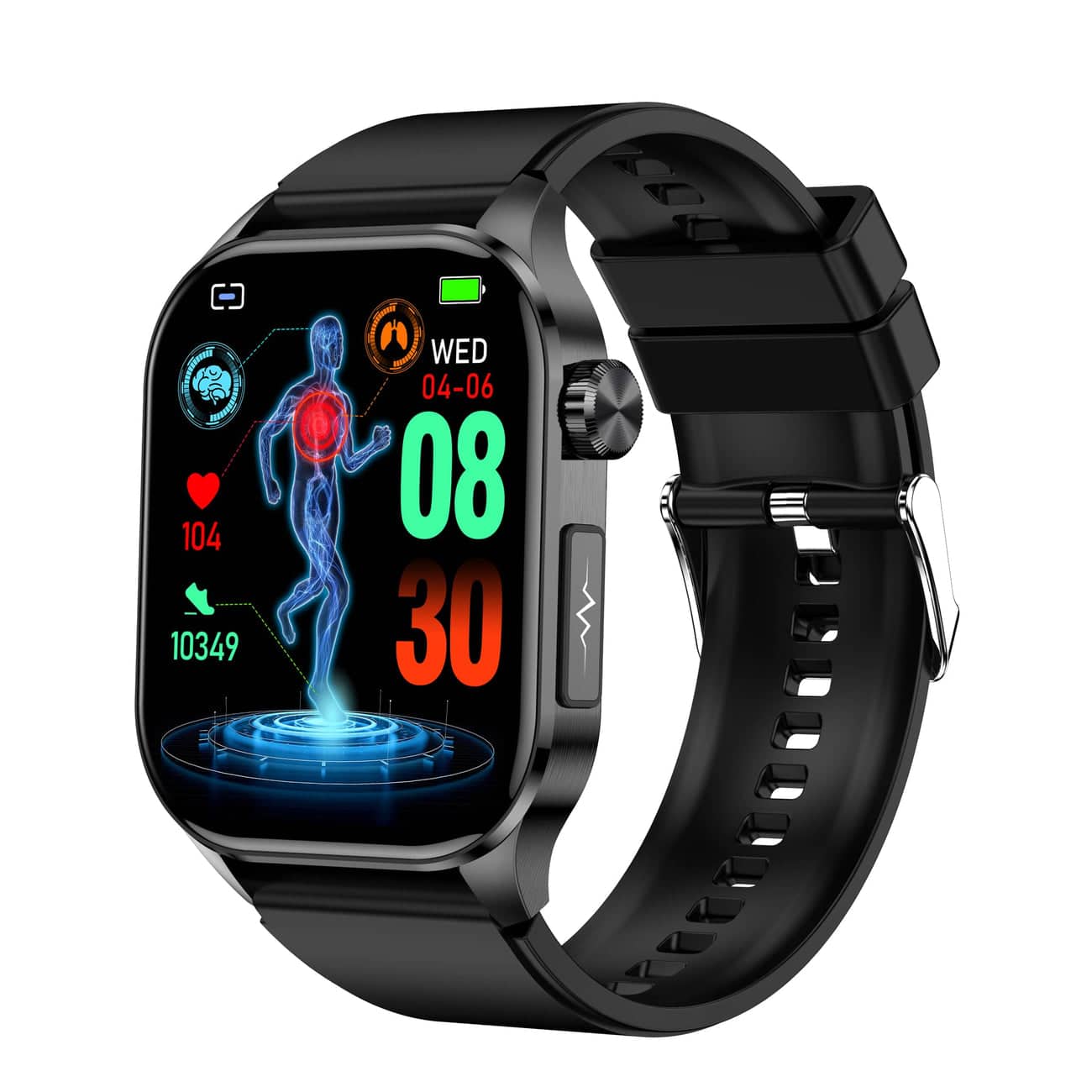 Smartwatch met EKG, Bloeddrukmeting en Gezondheidstracking – Compatibel met iOS en Android
