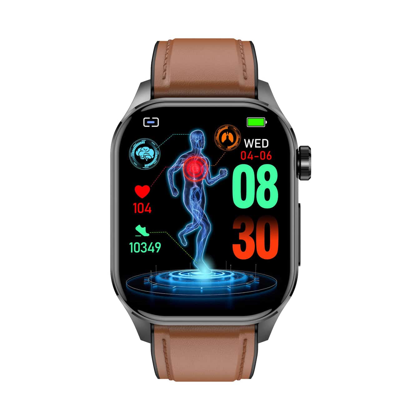 Smartwatch met EKG, Bloeddrukmeting en Gezondheidstracking – Compatibel met iOS en Android