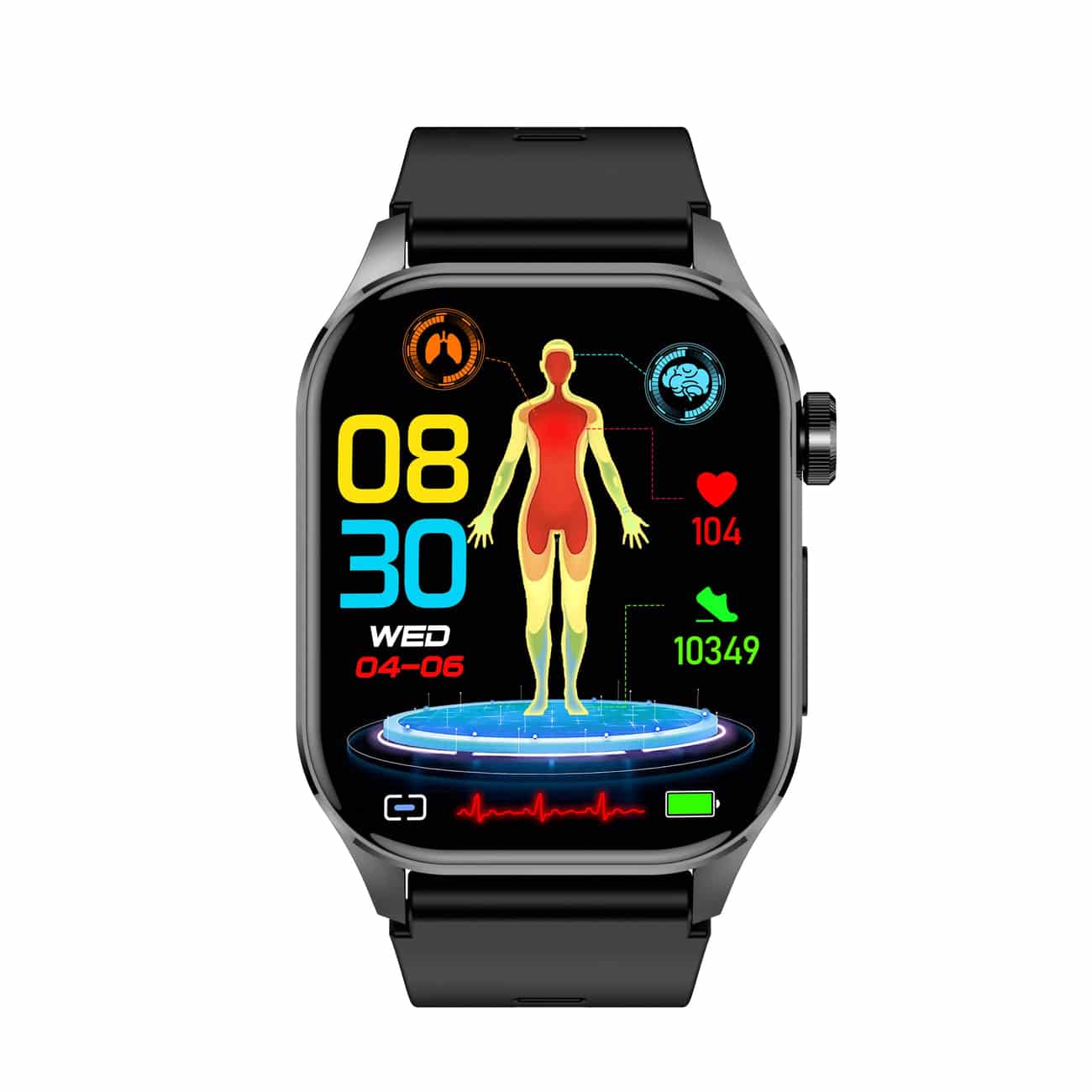 Smartwatch met EKG, Bloeddrukmeting en Gezondheidstracking – Compatibel met iOS en Android