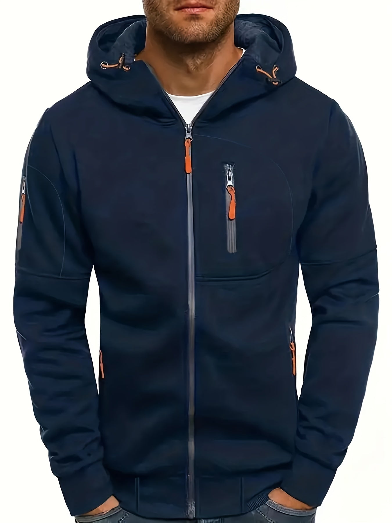 Pablo - Zip-up hoodie met verstelbare capuchon en ritszakken