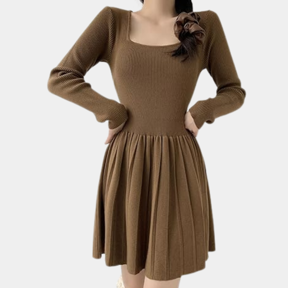Isaura | Geplooide gebreide jurk