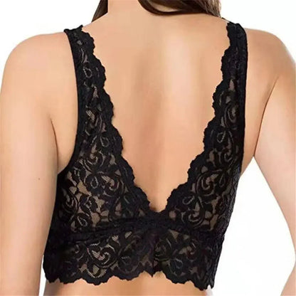 Kanten V-hals bralette bh zonder beugels - Margaux