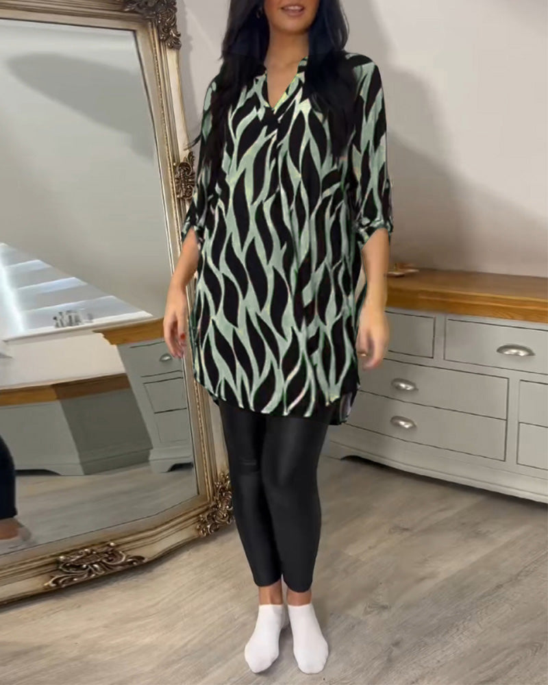 Alana – Luxe tuniek met dynamisch grafisch patroon