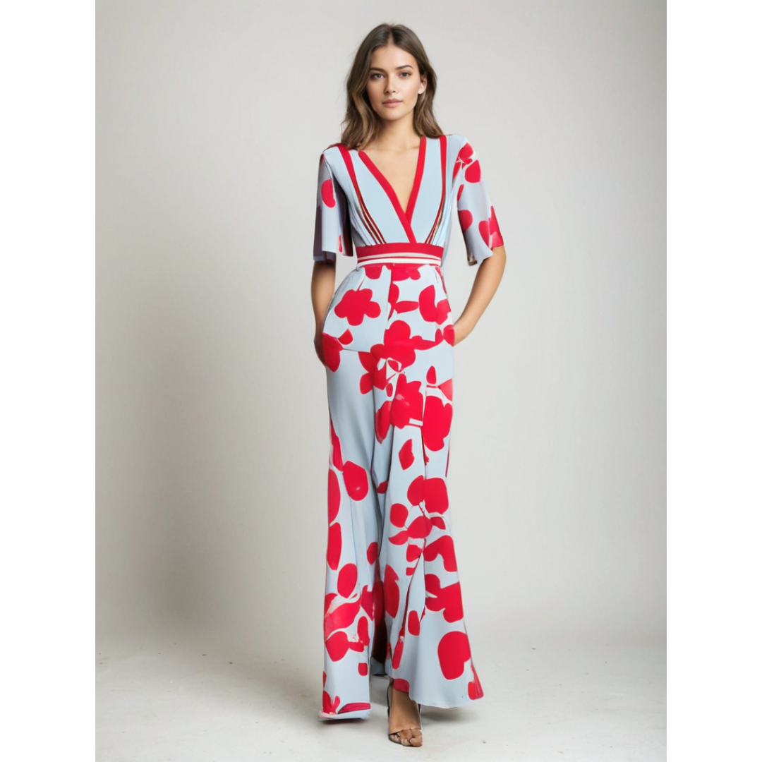 Zomerse jumpsuit floral print modern elegant