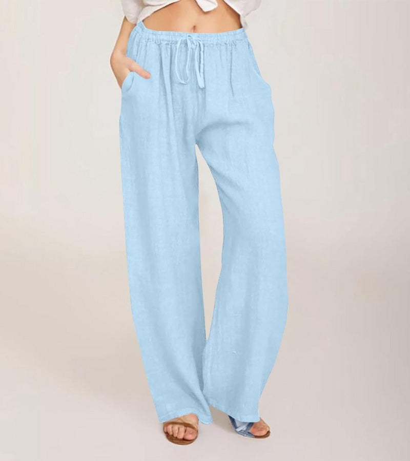 Geneviève - Luchtige high waist damesbroek met rechte pijpen