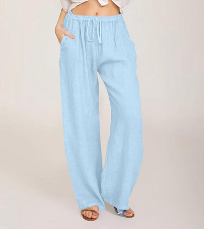 Geneviève - Luchtige high waist damesbroek met rechte pijpen