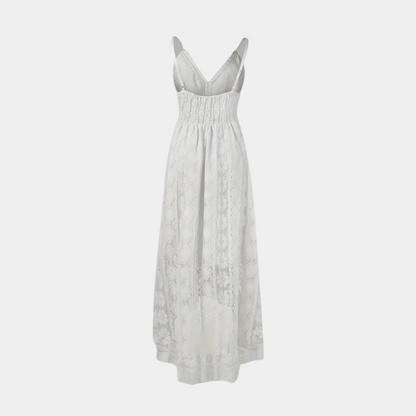 Estela - Dames zomerjurk met kanten details en v-hals