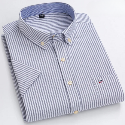 Dan – Heren overhemd met button-down kraag en verfijnde structuur