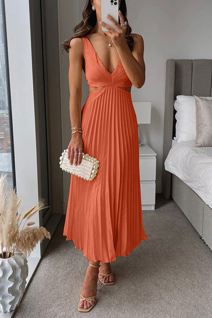 Honora - Midi jurk met geplooide rok