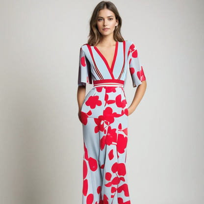 Zomerse jumpsuit floral print modern elegant
