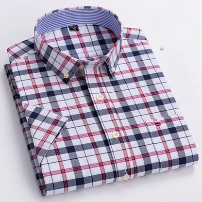 Dan – Heren overhemd met button-down kraag en verfijnde structuur