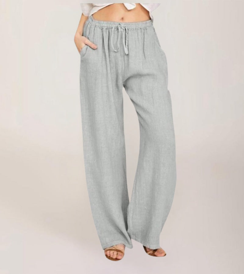 Geneviève - Luchtige high waist damesbroek met rechte pijpen