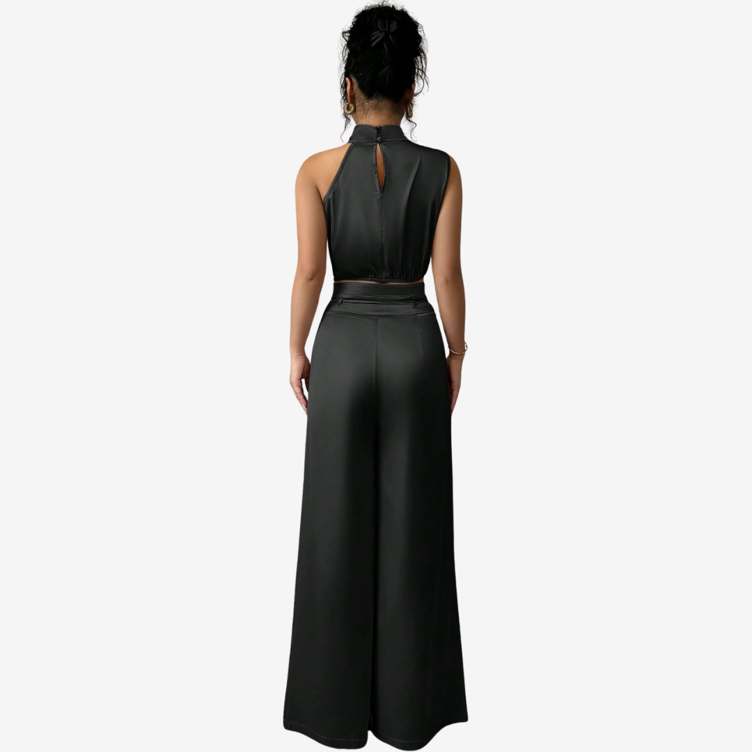 Tuva - Dames co-ord set met haltertop en wijde broek