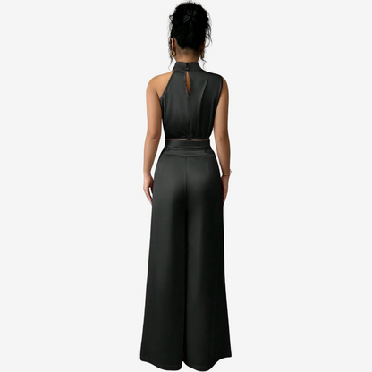 Tuva - Dames co-ord set met haltertop en wijde broek