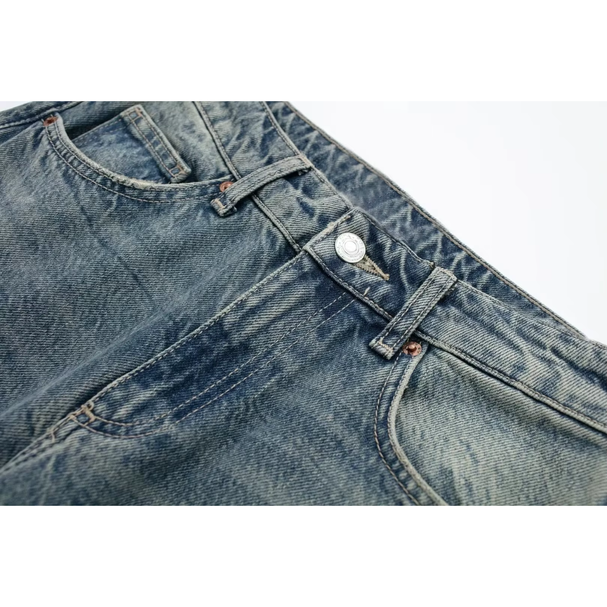 Glyzel - Lichte denim jeans met hoge taille