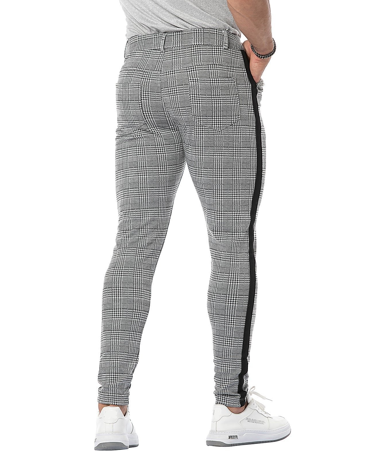 Massimo - Slim fit geruite chino's voor heren