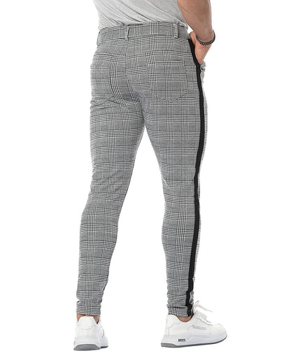 Massimo - Slim fit geruite chino's voor heren