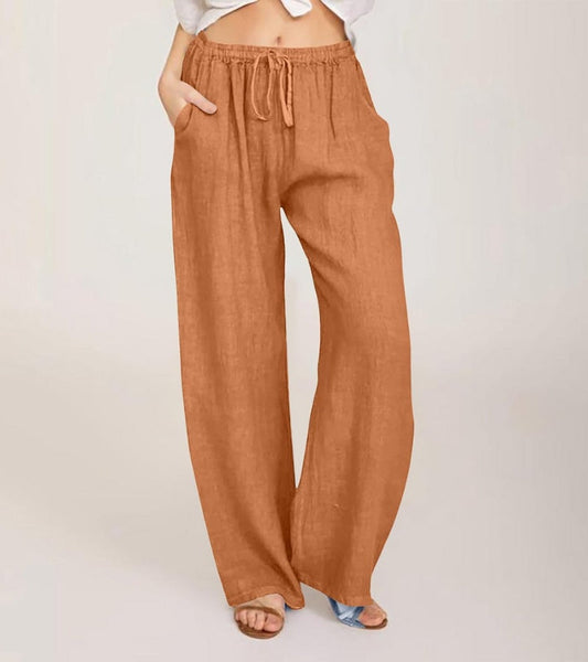 Geneviève - Luchtige high waist damesbroek met rechte pijpen