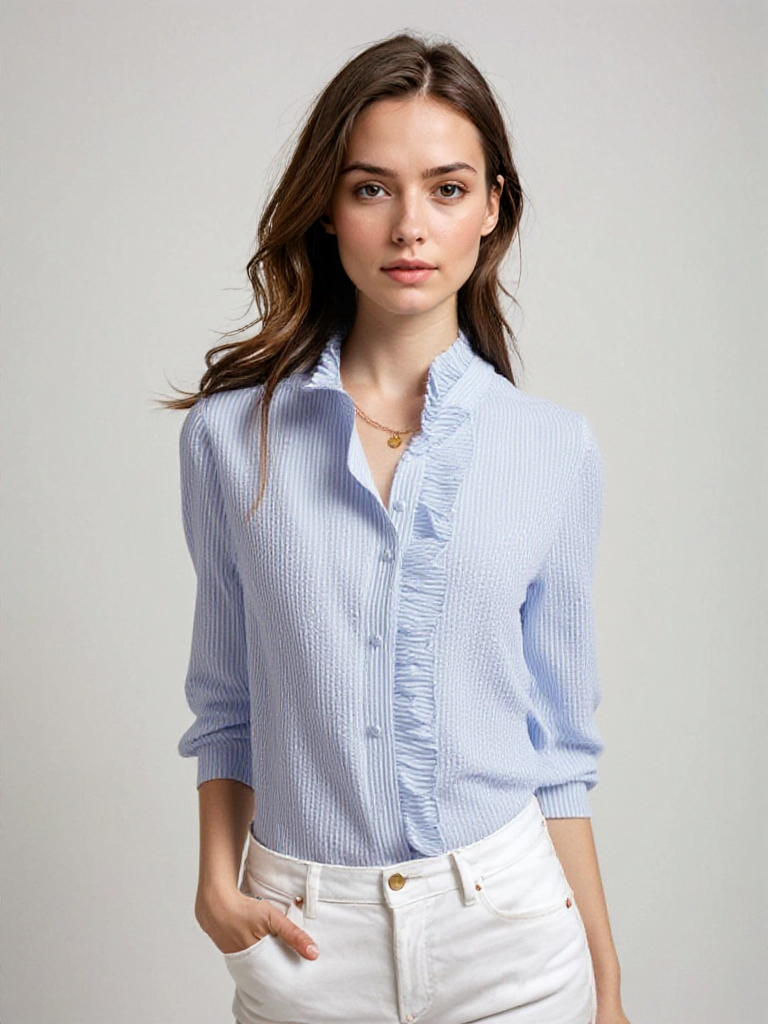 Comfortabele blouse lange mouwen en ruches voor dames | Mecca