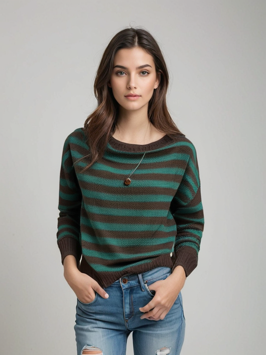 Cerelia | Gestreepte oversized coltrui