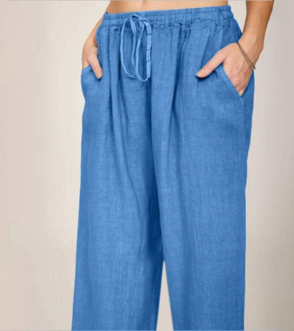 Geneviève - Luchtige high waist damesbroek met rechte pijpen