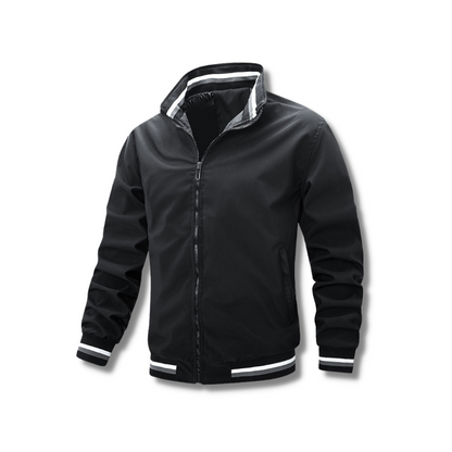 Claude - Zip-up jas met contrasterende kraag en manchetten