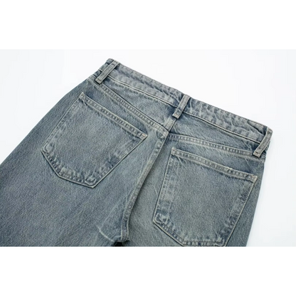 Glyzel - Lichte denim jeans met hoge taille