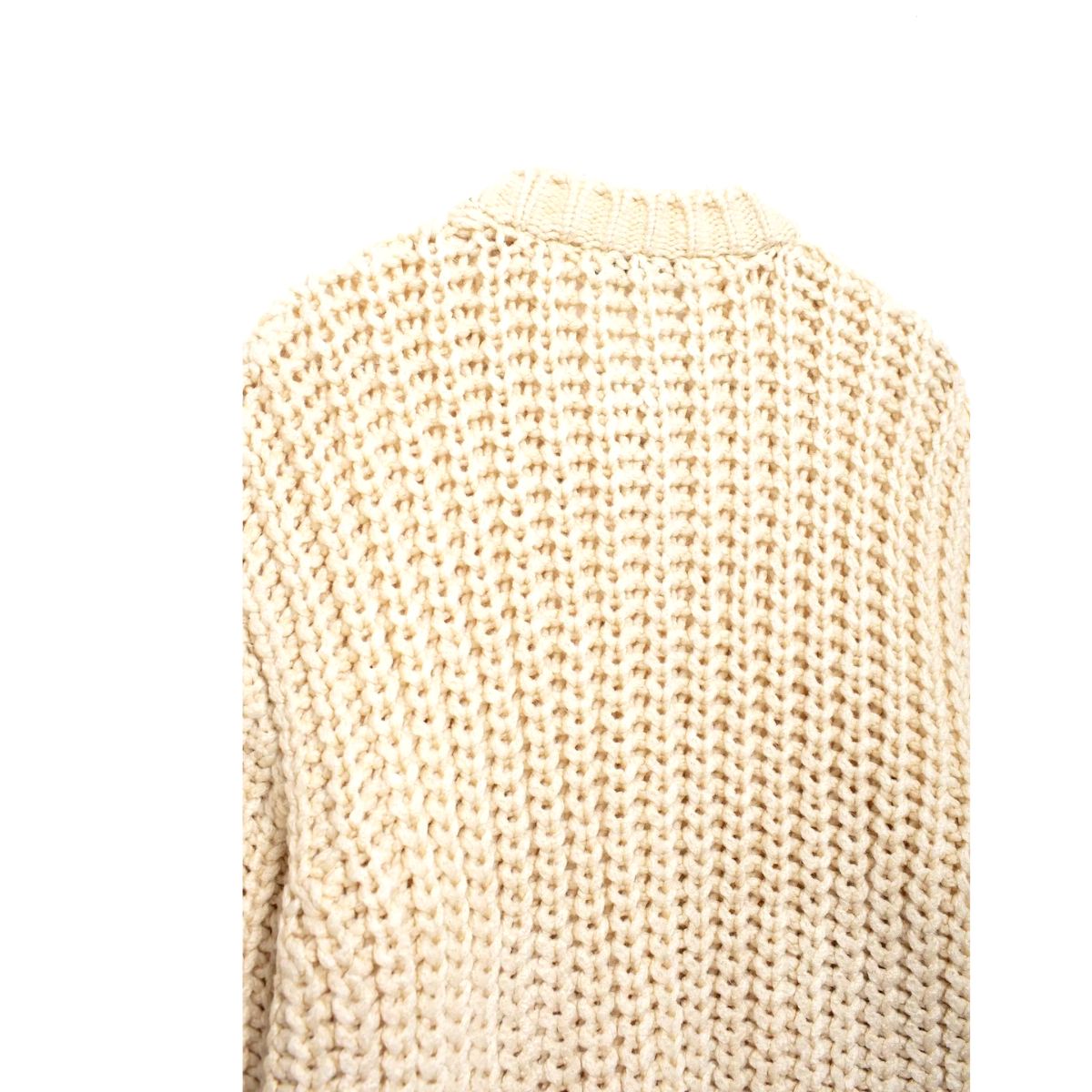 Diana - Beige Gebreid en geknoopt mandarijn vest