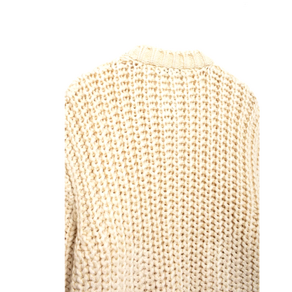 Diana - Beige Gebreid en geknoopt mandarijn vest