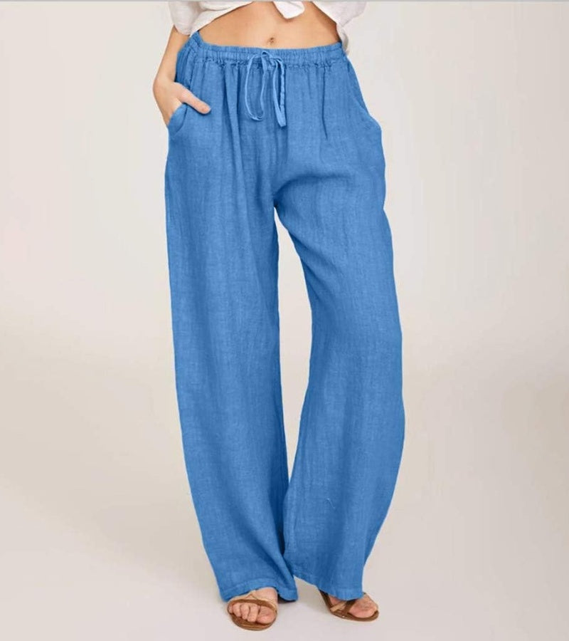 Geneviève - Luchtige high waist damesbroek met rechte pijpen