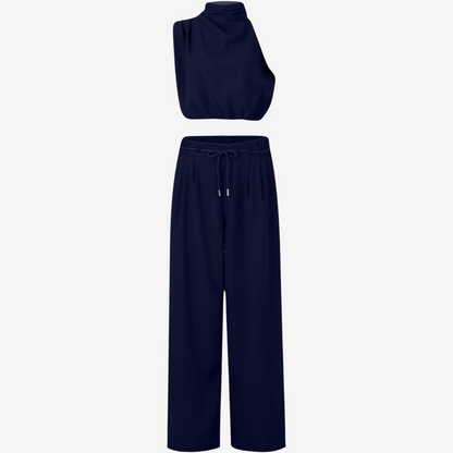 Tuva - Dames co-ord set met haltertop en wijde broek