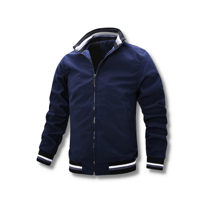 Claude - Zip-up jas met contrasterende kraag en manchetten