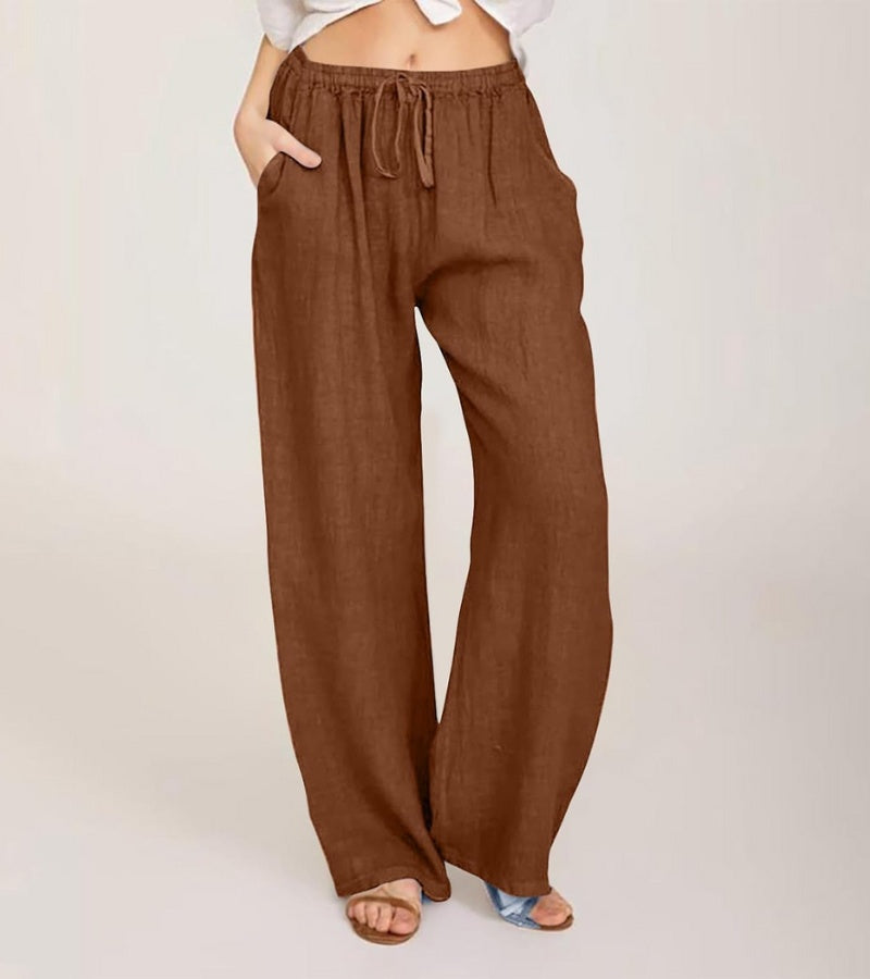 Geneviève - Luchtige high waist damesbroek met rechte pijpen