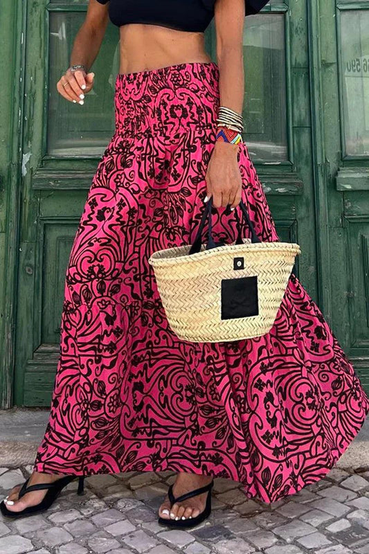 Malin - Zwierige maxi rok met hoge taille voor dames