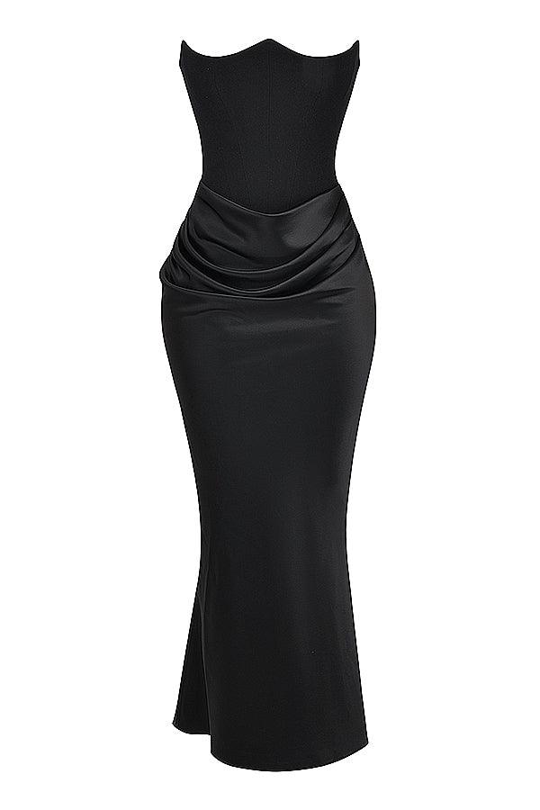 Ira - Elegante Strapless Avondjurk met Aansluitend Muiltje