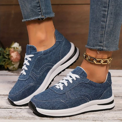 Tillie - Comfortabele dames sneakers met denim-look