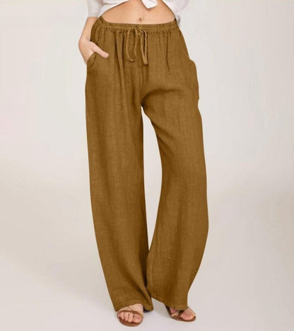 Geneviève - Luchtige high waist damesbroek met rechte pijpen