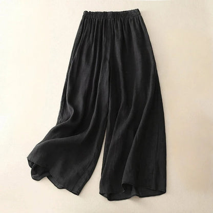 Assunta - Wijde damesbroek met hoge taille en elastische band