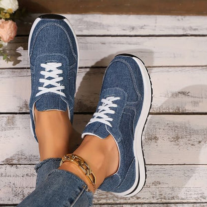 Tillie - Comfortabele dames sneakers met denim-look