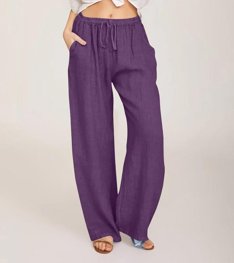 Geneviève - Luchtige high waist damesbroek met rechte pijpen