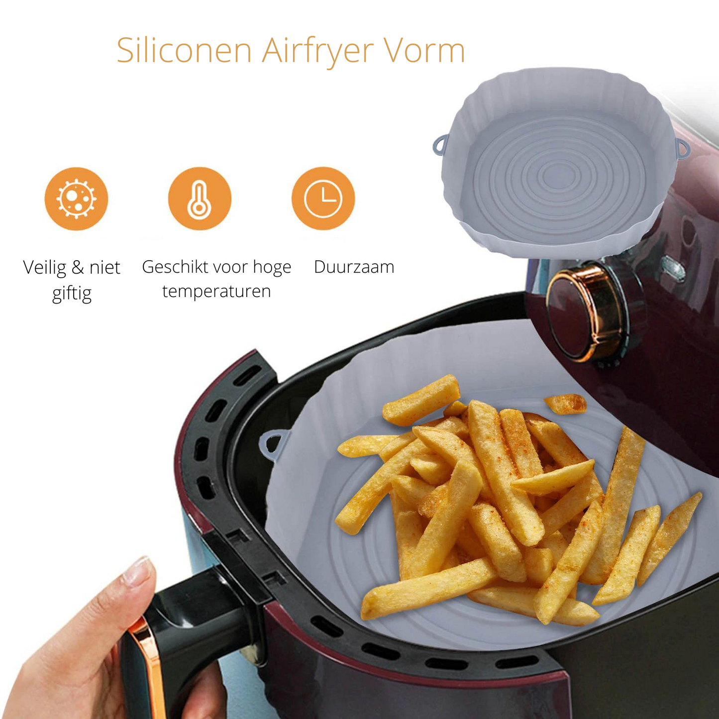 SmarthHome - 2st. Siliconen Airfyerbak herbruikbaar - Altijd een schone airfryer