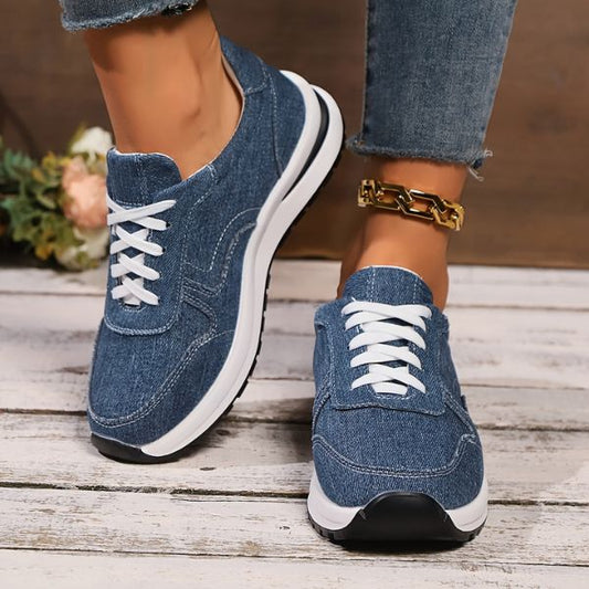 Tillie - Comfortabele dames sneakers met denim-look