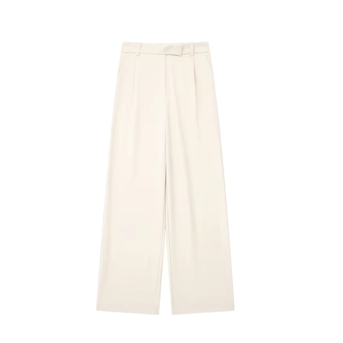 Cassie - Elegance broek met rits aan de voorkant Beige