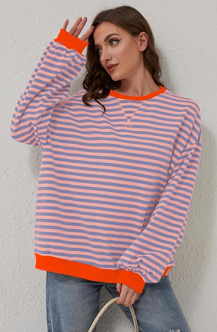 Lagoona - Gestreepte oversized trui voor dames